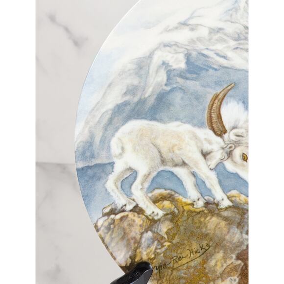 Goat A Gentle Persuasion Plate Wall Decor Fine China 8 1/2" Wildlife Vintage - Picture 6 of 12